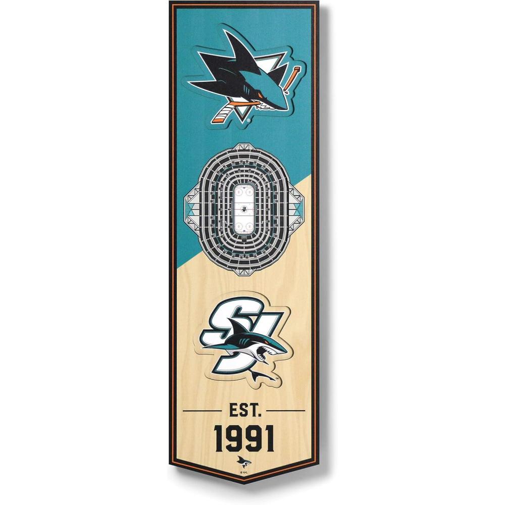 imageYouTheFan NHL 3D Stadium 6x19 BannerSan Jose Sharks