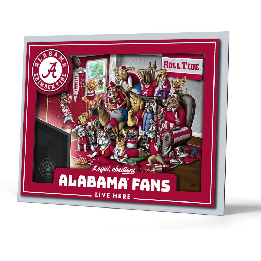 imageYouTheFan Officiallylicensed NCAA Purebred 3D Wall Art  Humorous original handdrawn cartoon artwork multilayer funny gift indoor team decorAlabama Crimson Tide