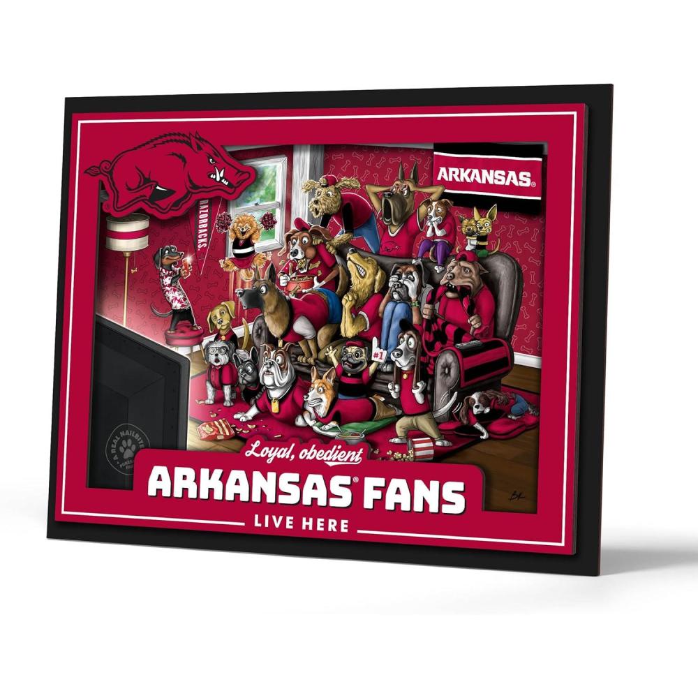 imageYouTheFan Officiallylicensed NCAA Purebred 3D Wall Art  Humorous original handdrawn cartoon artwork multilayer funny gift indoor team decorArkansas Razorbacks