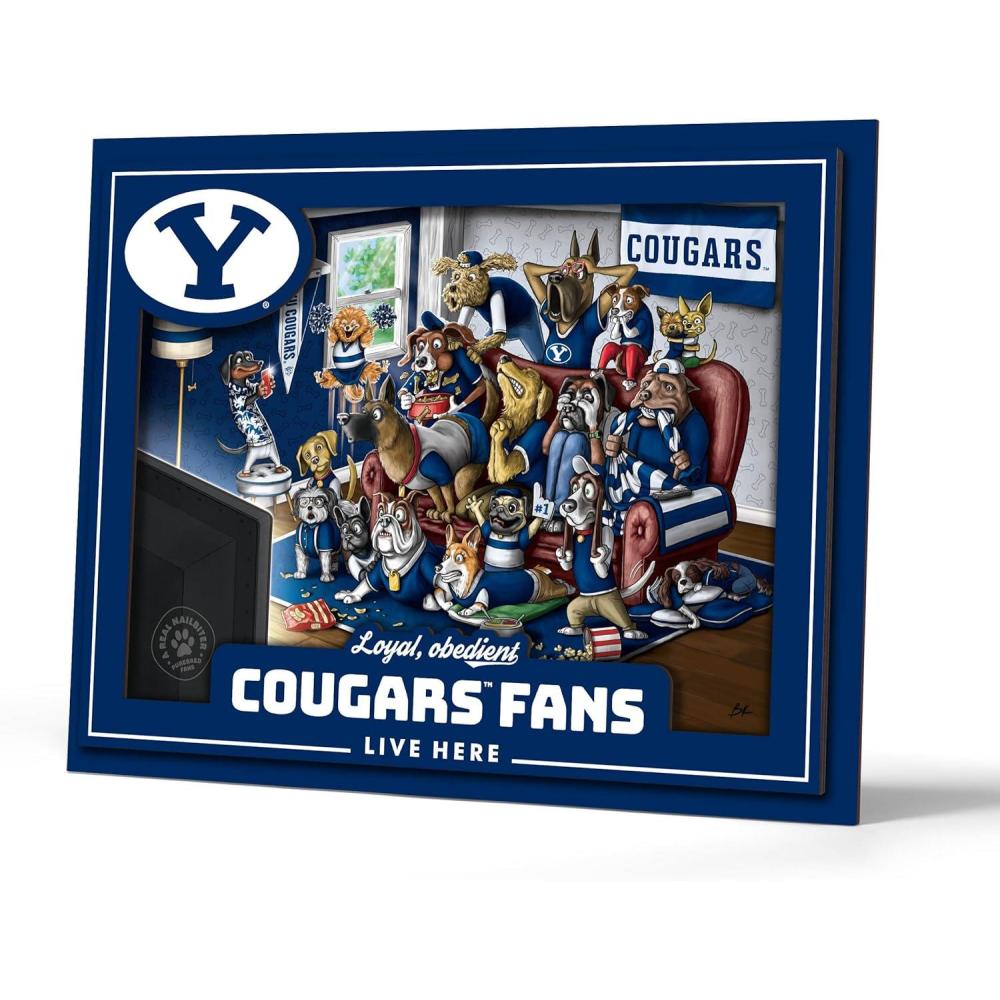 imageYouTheFan Officiallylicensed NCAA Purebred 3D Wall Art  Humorous original handdrawn cartoon artwork multilayer funny gift indoor team decorBYU Cougars