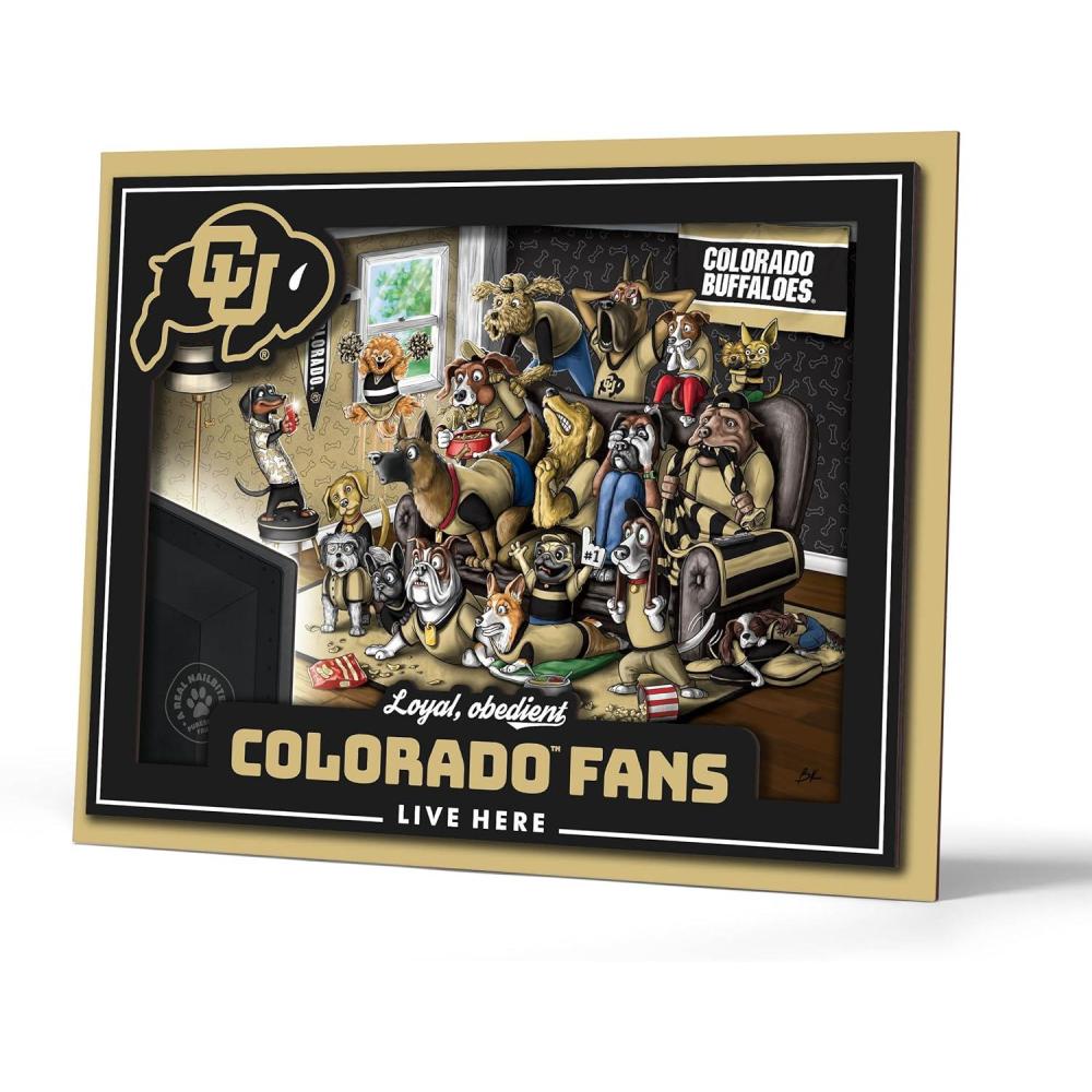 imageYouTheFan Officiallylicensed NCAA Purebred 3D Wall Art  Humorous original handdrawn cartoon artwork multilayer funny gift indoor team decorColorado Buffaloes