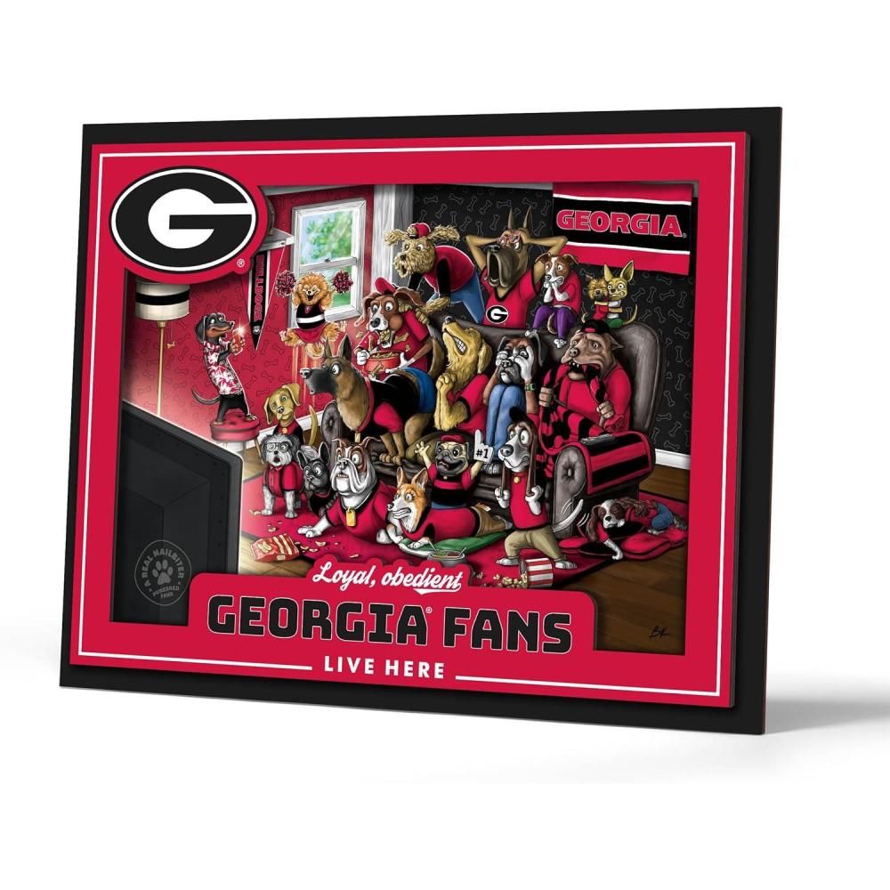 imageYouTheFan Officiallylicensed NCAA Purebred 3D Wall Art  Humorous original handdrawn cartoon artwork multilayer funny gift indoor team decorGeorgia Bulldogs