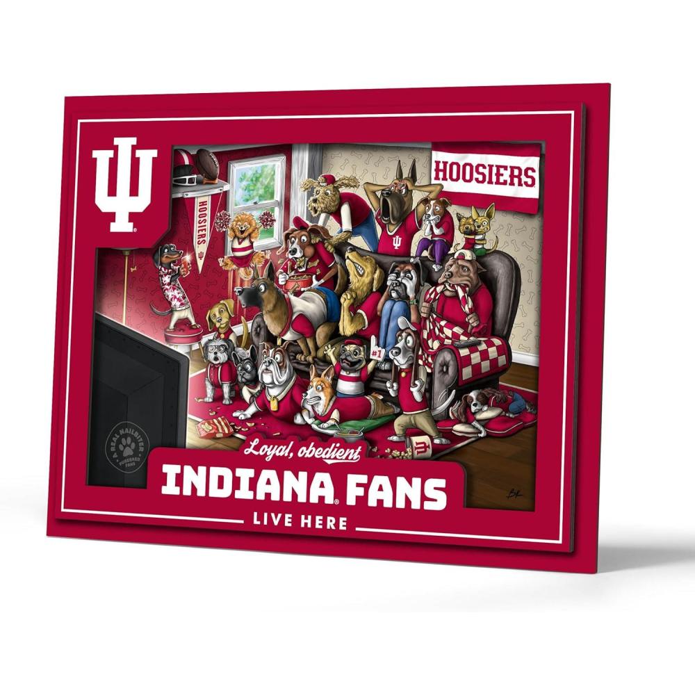imageYouTheFan Officiallylicensed NCAA Purebred 3D Wall Art  Humorous original handdrawn cartoon artwork multilayer funny gift indoor team decorIndiana Hoosiers