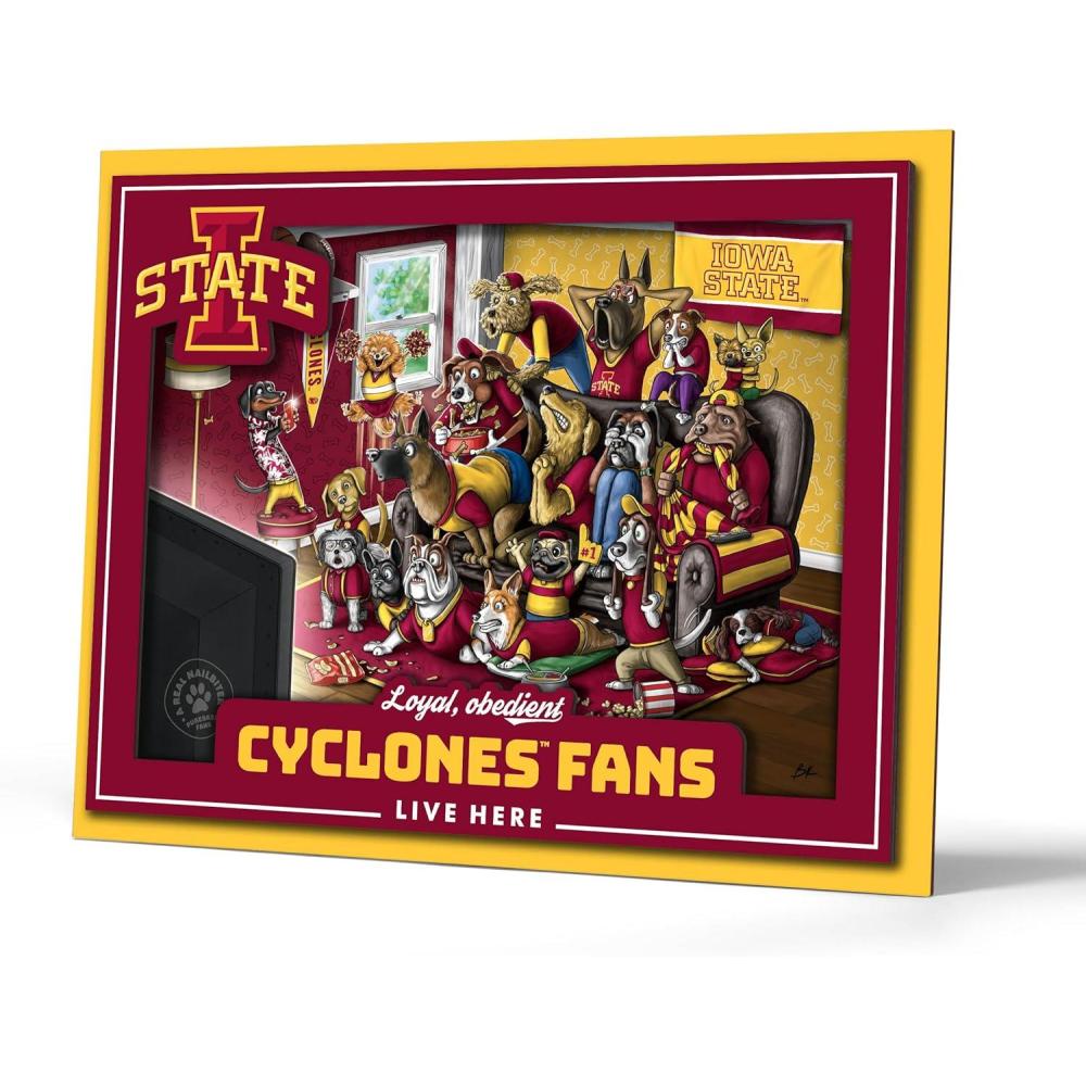 imageYouTheFan Officiallylicensed NCAA Purebred 3D Wall Art  Humorous original handdrawn cartoon artwork multilayer funny gift indoor team decorIowa State Cyclones