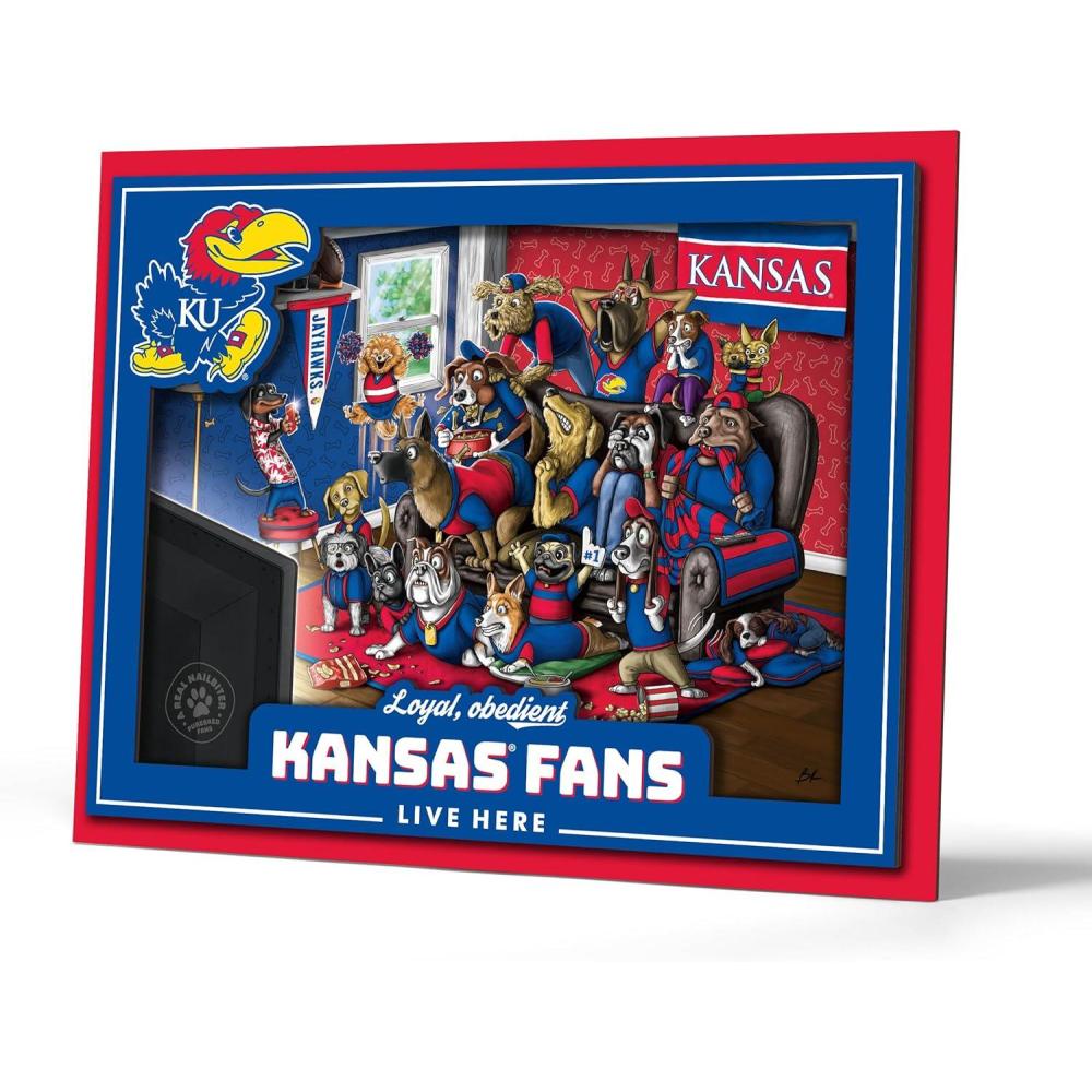 imageYouTheFan Officiallylicensed NCAA Purebred 3D Wall Art  Humorous original handdrawn cartoon artwork multilayer funny gift indoor team decorKansas Jayhawks