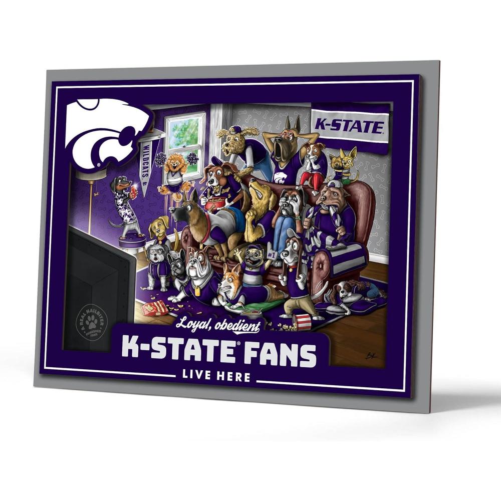 imageYouTheFan Officiallylicensed NCAA Purebred 3D Wall Art  Humorous original handdrawn cartoon artwork multilayer funny gift indoor team decorKansas State Wildcats