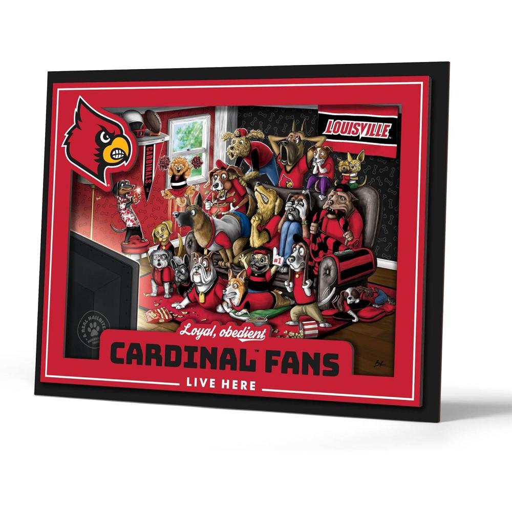 imageYouTheFan Officiallylicensed NCAA Purebred 3D Wall Art  Humorous original handdrawn cartoon artwork multilayer funny gift indoor team decorLouisville Cardinals