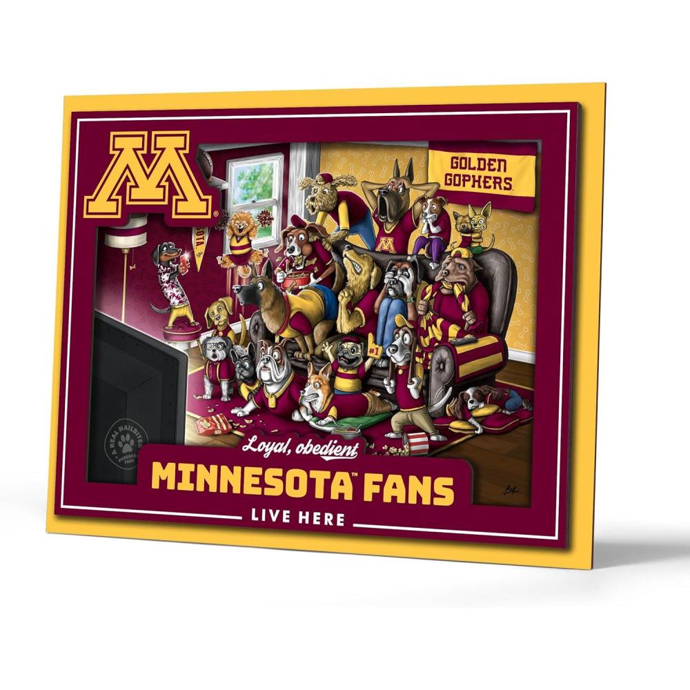 imageYouTheFan Officiallylicensed NCAA Purebred 3D Wall Art  Humorous original handdrawn cartoon artwork multilayer funny gift indoor team decorMinnesota Golden Gophers