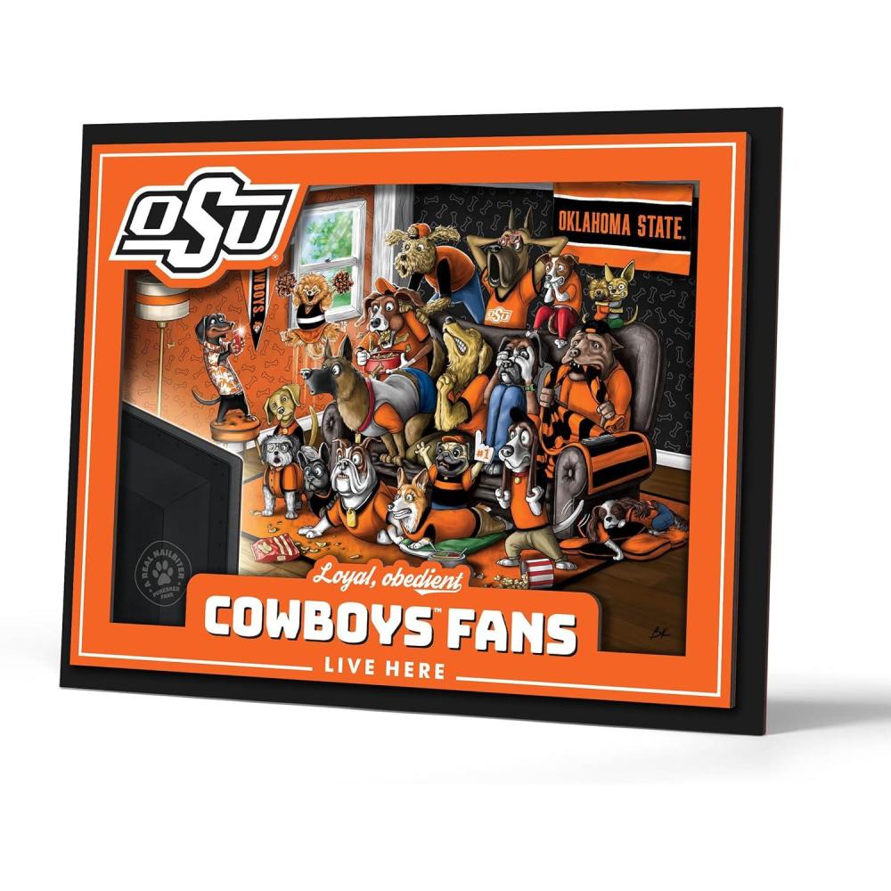 imageYouTheFan Officiallylicensed NCAA Purebred 3D Wall Art  Humorous original handdrawn cartoon artwork multilayer funny gift indoor team decorOklahoma State Cowboys