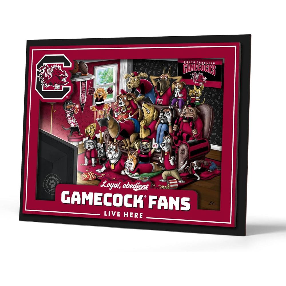 imageYouTheFan Officiallylicensed NCAA Purebred 3D Wall Art  Humorous original handdrawn cartoon artwork multilayer funny gift indoor team decorSouth Carolina Gamecocks