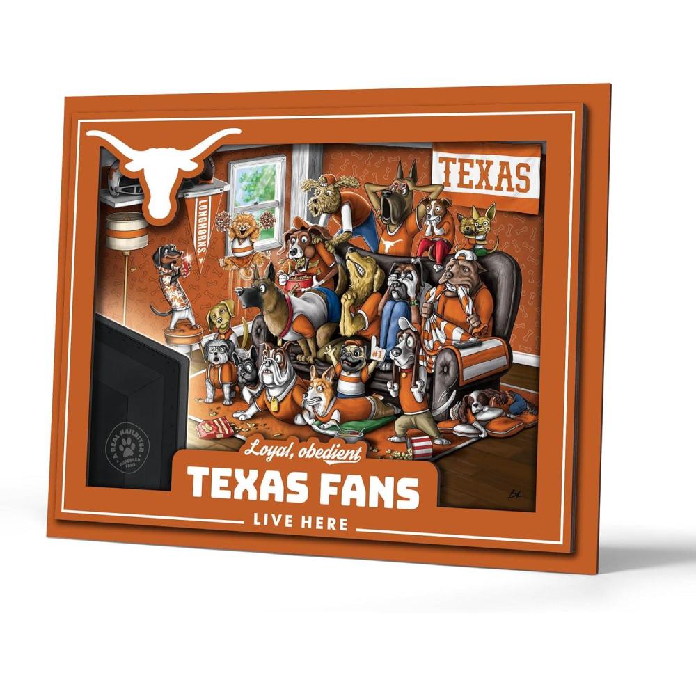 imageYouTheFan Officiallylicensed NCAA Purebred 3D Wall Art  Humorous original handdrawn cartoon artwork multilayer funny gift indoor team decorTexas Longhorns