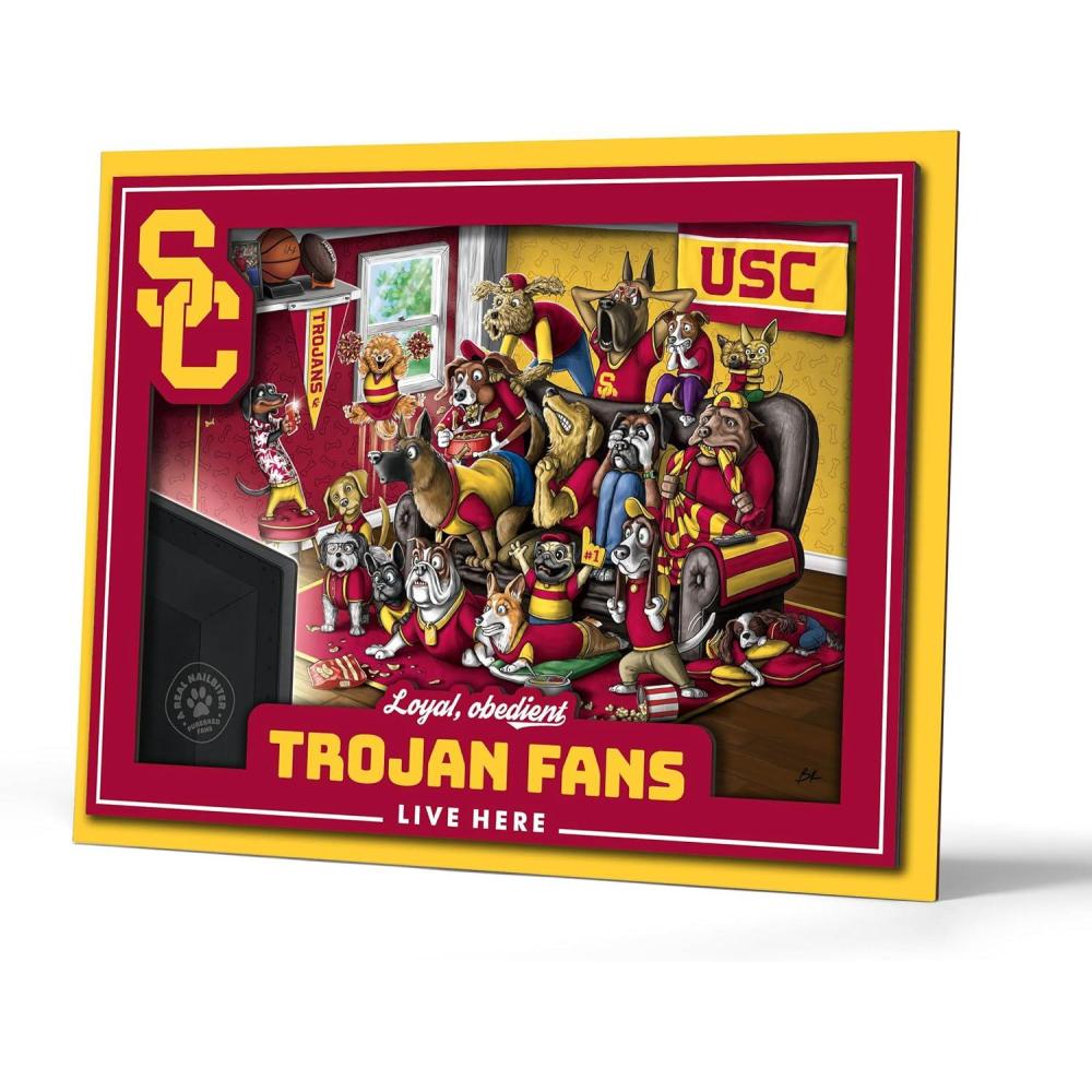 imageYouTheFan Officiallylicensed NCAA Purebred 3D Wall Art  Humorous original handdrawn cartoon artwork multilayer funny gift indoor team decorUSC Trojans