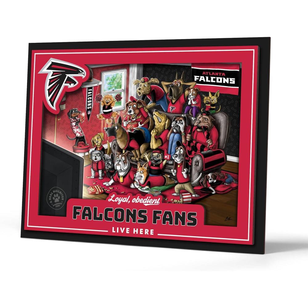 imageYouTheFan Officiallylicensed NFL Purebred 3D Wall Art  Humorous original handdrawn cartoon artwork multilayer funny gift indoor team decorAtlanta Falcons