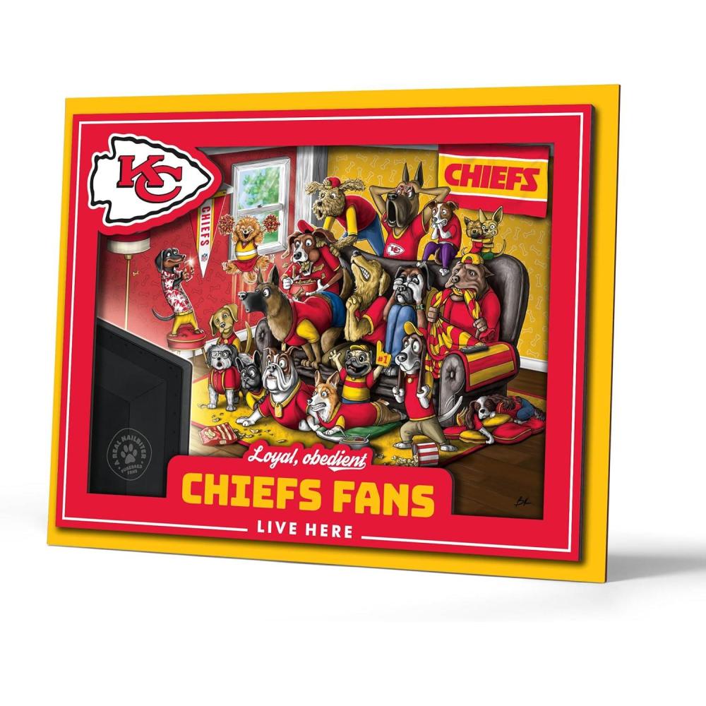 imageYouTheFan Officiallylicensed NFL Purebred 3D Wall Art  Humorous original handdrawn cartoon artwork multilayer funny gift indoor team decorKansas City Chiefs