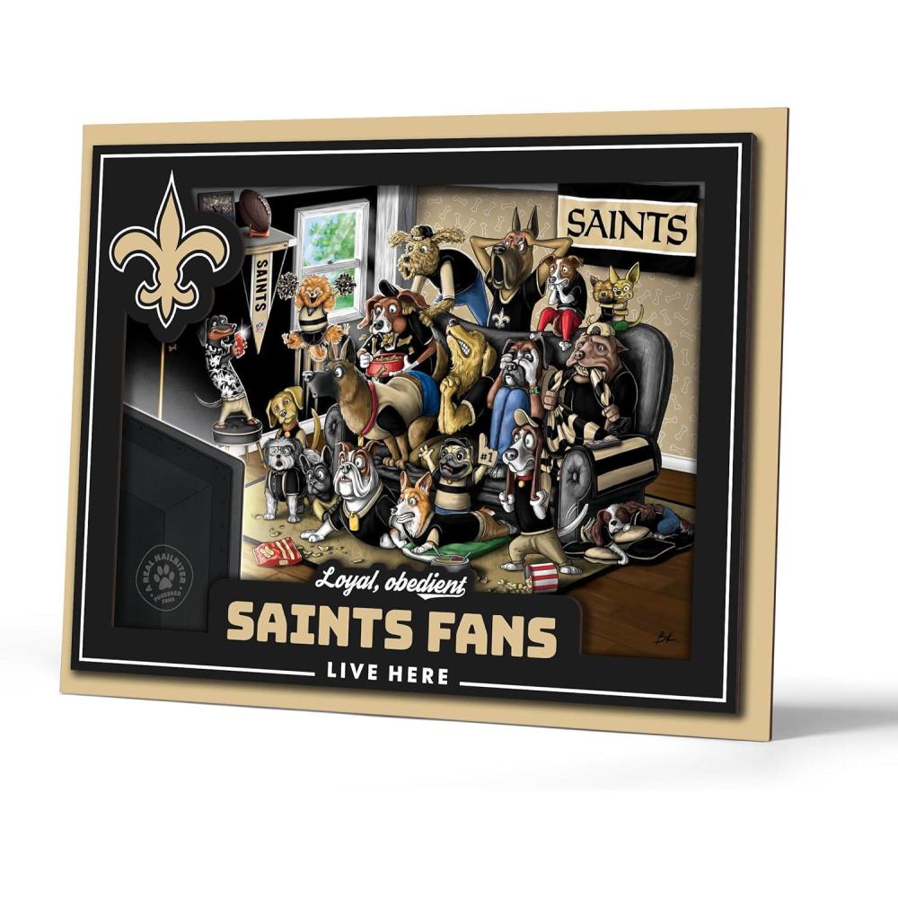 imageYouTheFan Officiallylicensed NFL Purebred 3D Wall Art  Humorous original handdrawn cartoon artwork multilayer funny gift indoor team decorNew Orleans Saints