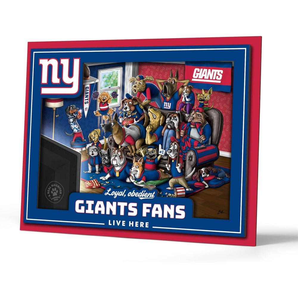 imageYouTheFan Officiallylicensed NFL Purebred 3D Wall Art  Humorous original handdrawn cartoon artwork multilayer funny gift indoor team decorNew York Giants