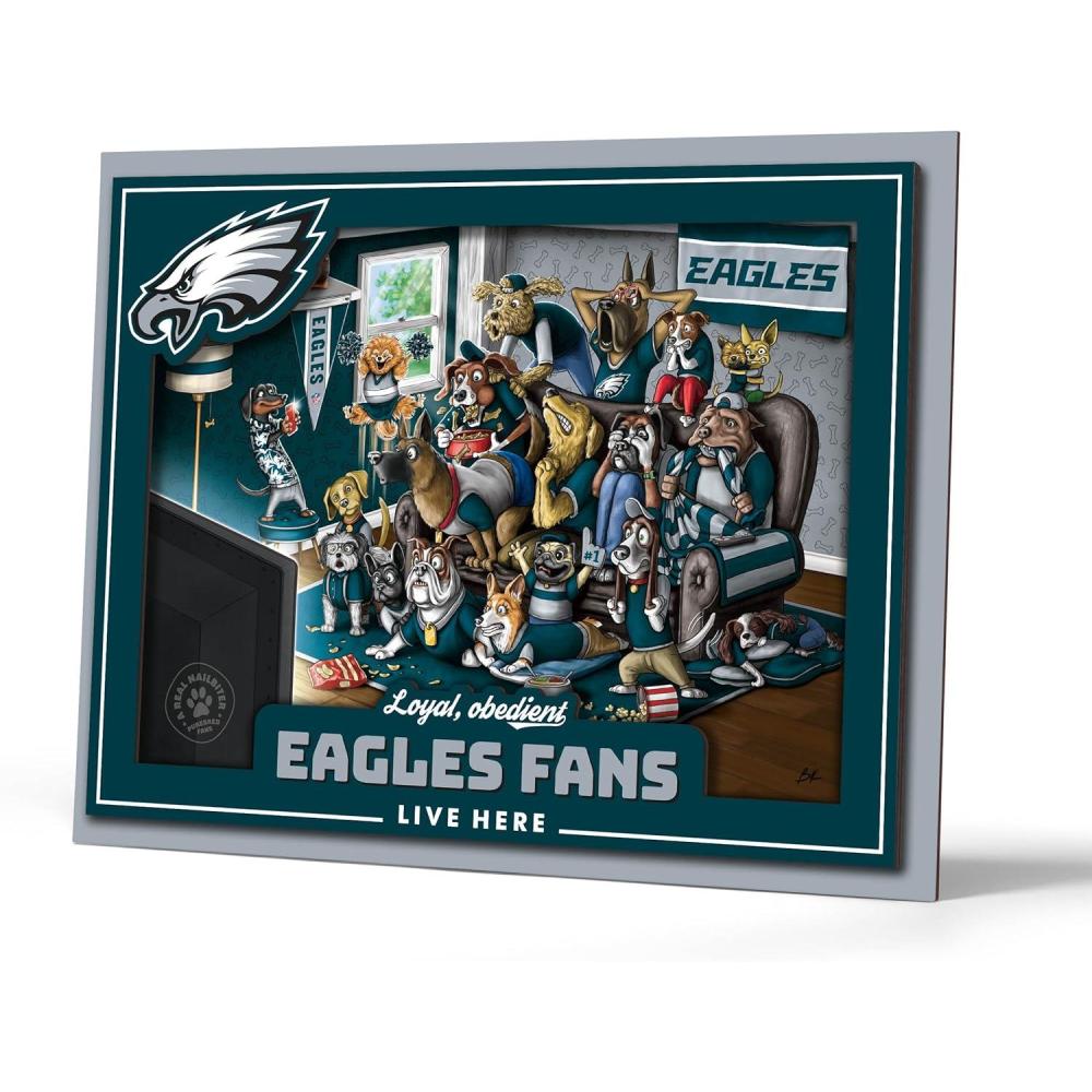 imageYouTheFan Officiallylicensed NFL Purebred 3D Wall Art  Humorous original handdrawn cartoon artwork multilayer funny gift indoor team decorPhiladelphia Eagles