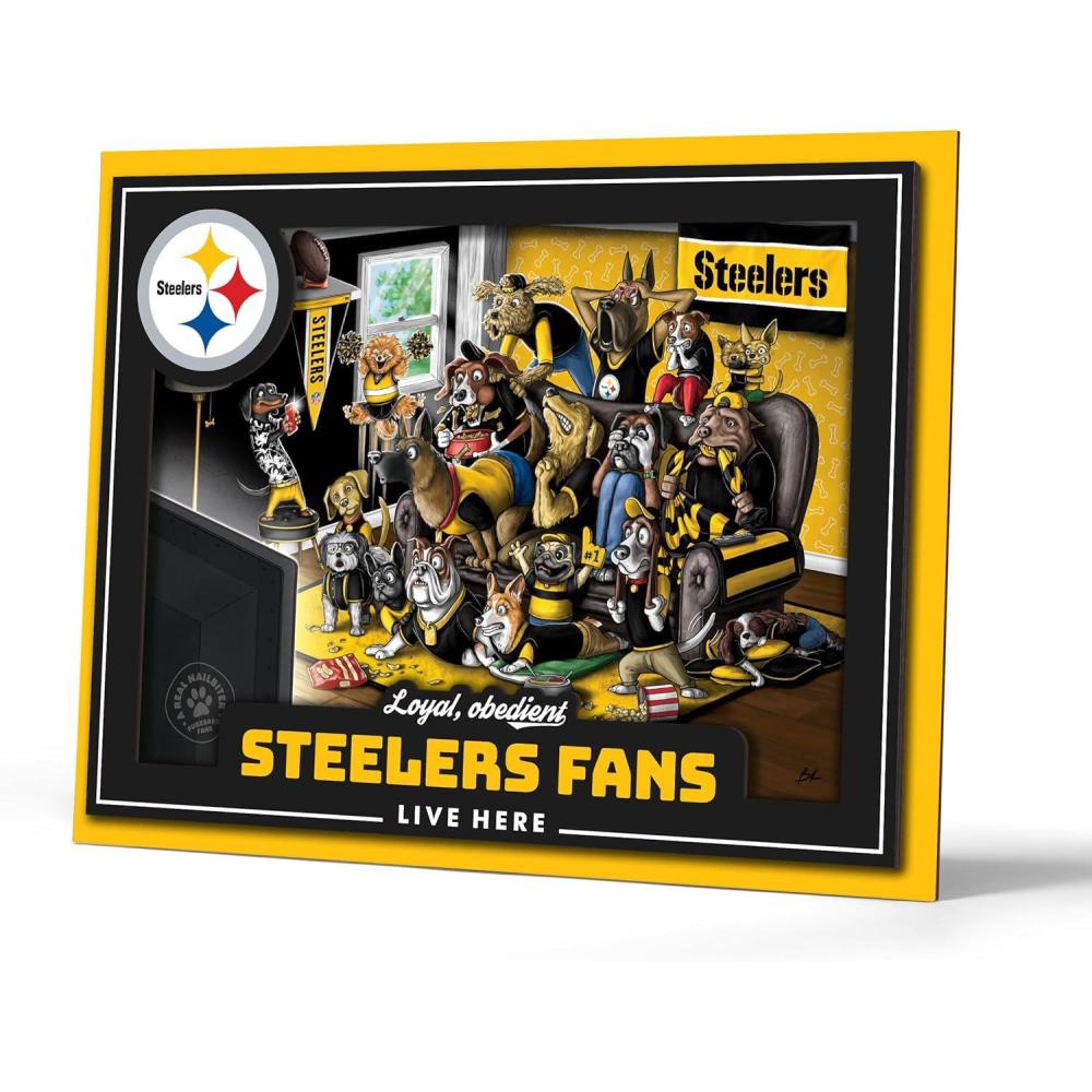 imageYouTheFan Officiallylicensed NFL Purebred 3D Wall Art  Humorous original handdrawn cartoon artwork multilayer funny gift indoor team decorPittsburgh Steelers