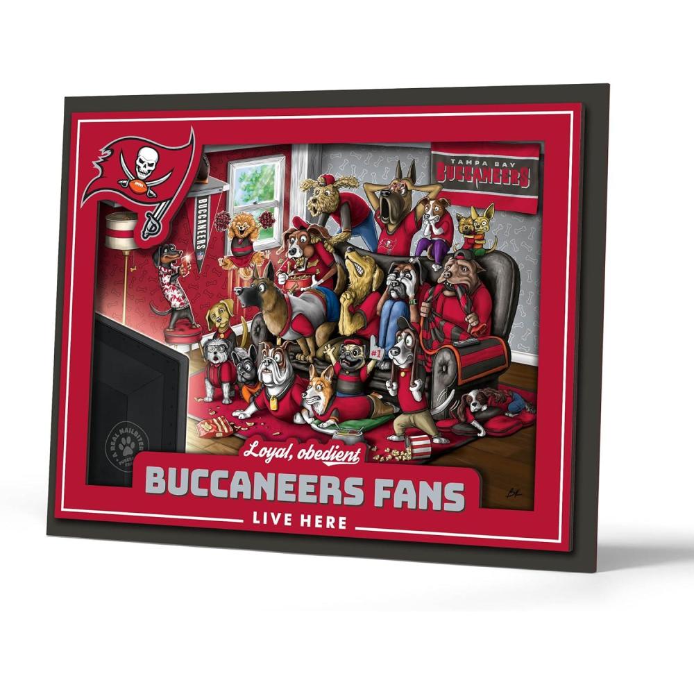 imageYouTheFan Officiallylicensed NFL Purebred 3D Wall Art  Humorous original handdrawn cartoon artwork multilayer funny gift indoor team decorTampa Bay Buccaneers