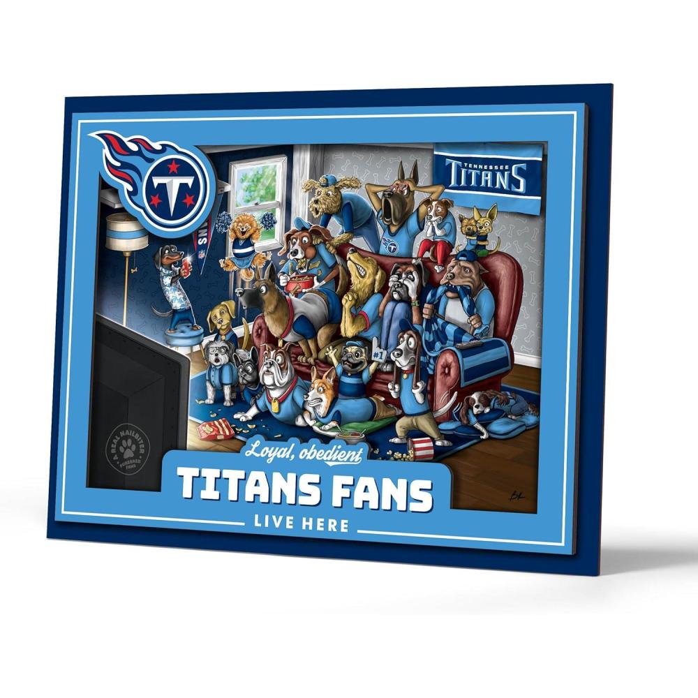 imageYouTheFan Officiallylicensed NFL Purebred 3D Wall Art  Humorous original handdrawn cartoon artwork multilayer funny gift indoor team decorTennessee Titans