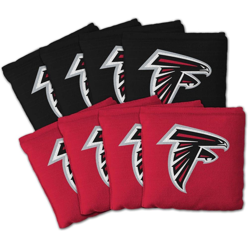 imageYouTheFan Officiallylicensed NFL Set of 8 Cornhole Bags  All Weather Dual Sided Slide ampamp Stop  regulation sizeAtlanta Falcons