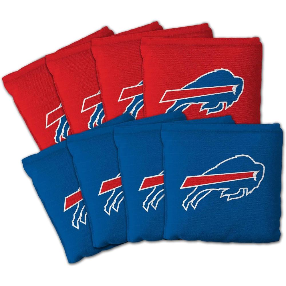 imageYouTheFan Officiallylicensed NFL Set of 8 Cornhole Bags All Weather Dual Sided Slide ampamp Stop regulation sizeBuffalo Bills