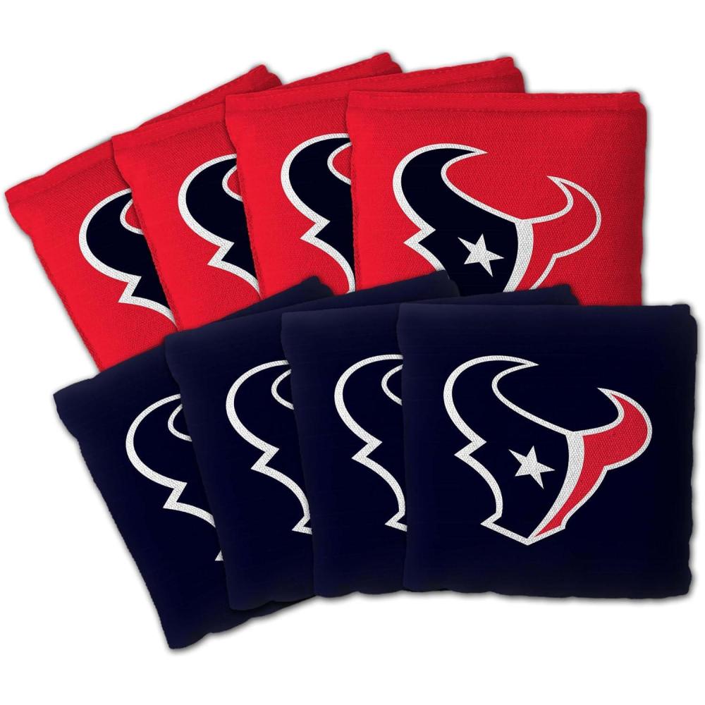 imageYouTheFan Officiallylicensed NFL Set of 8 Cornhole Bags  All Weather Dual Sided Slide ampamp Stop  regulation sizeHouston Texans