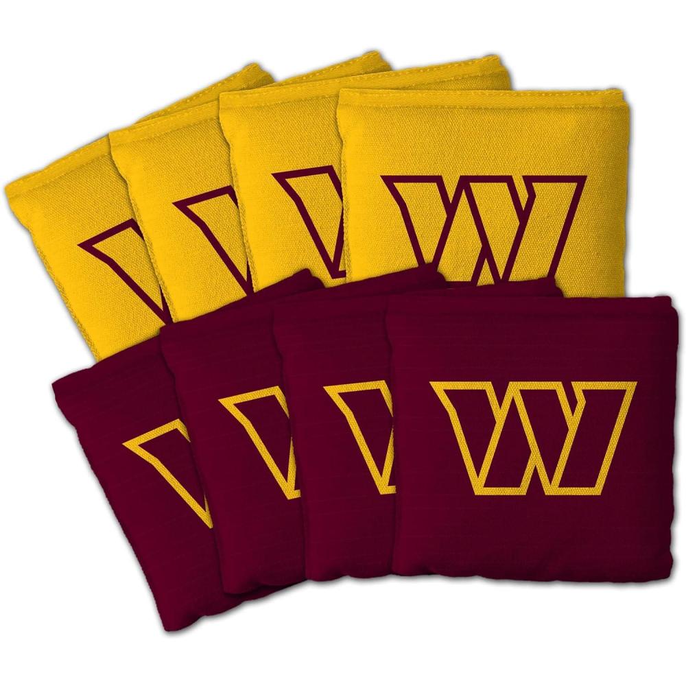 imageYouTheFan Officiallylicensed NFL Set of 8 Cornhole Bags All Weather Dual Sided Slide ampamp Stop regulation sizeWashington Commanders