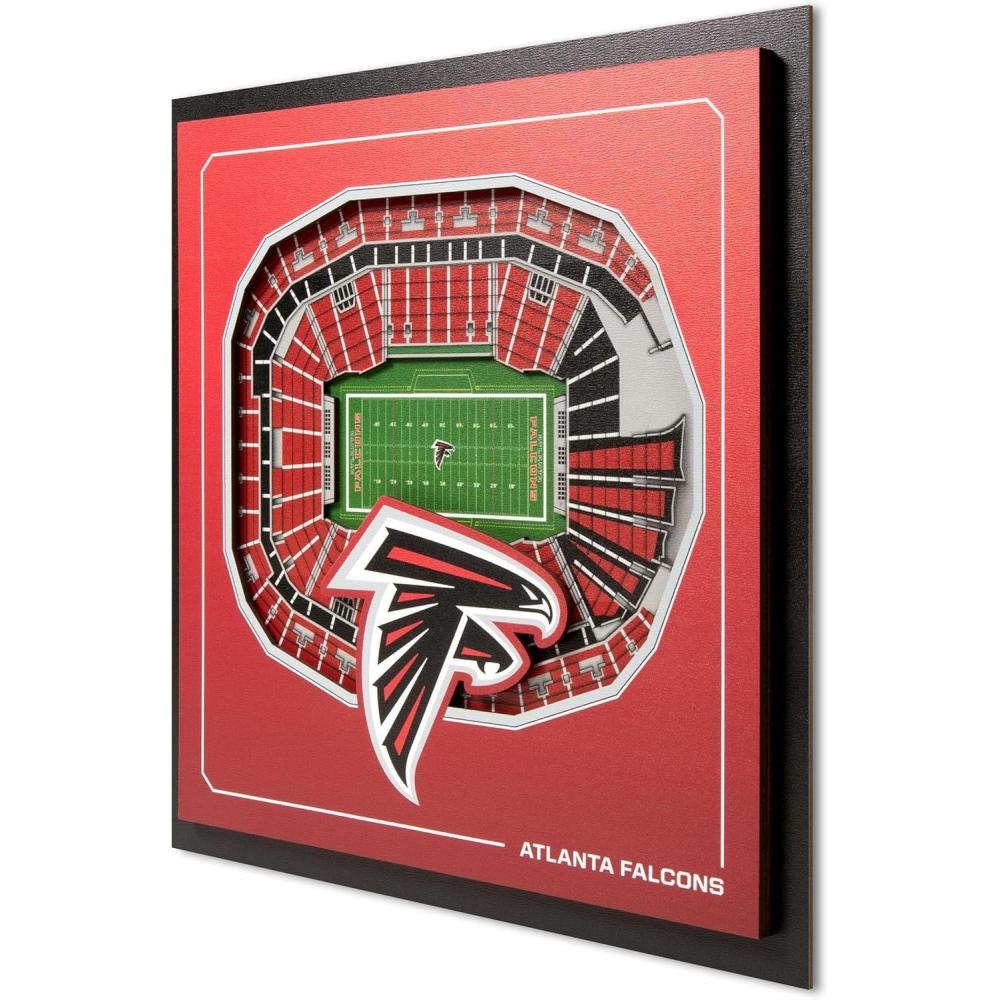 imageYouTheFan Officiallylicensed NFL Stadium Series 3D Wall Art  multilayer team stadium replica detailed sports fan gift indoor decorAtlanta Falcons