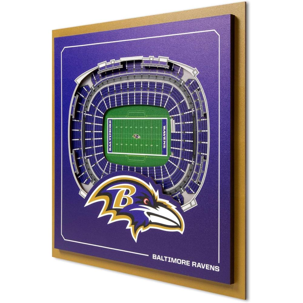 imageYouTheFan Officiallylicensed NFL Stadium Series 3D Wall Art multilayer team stadium replica detailed sports fan gift indoor decorBaltimore Ravens