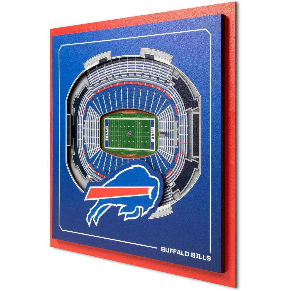 imageYouTheFan Officiallylicensed NFL Stadium Series 3D Wall Art multilayer team stadium replica detailed sports fan gift indoor decorBuffalo Bills