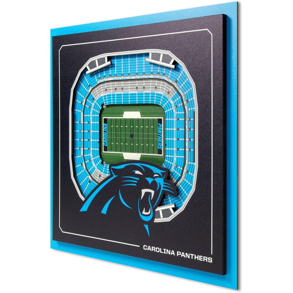 imageYouTheFan Officiallylicensed NFL Stadium Series 3D Wall Art multilayer team stadium replica detailed sports fan gift indoor decorCarolina Panthers