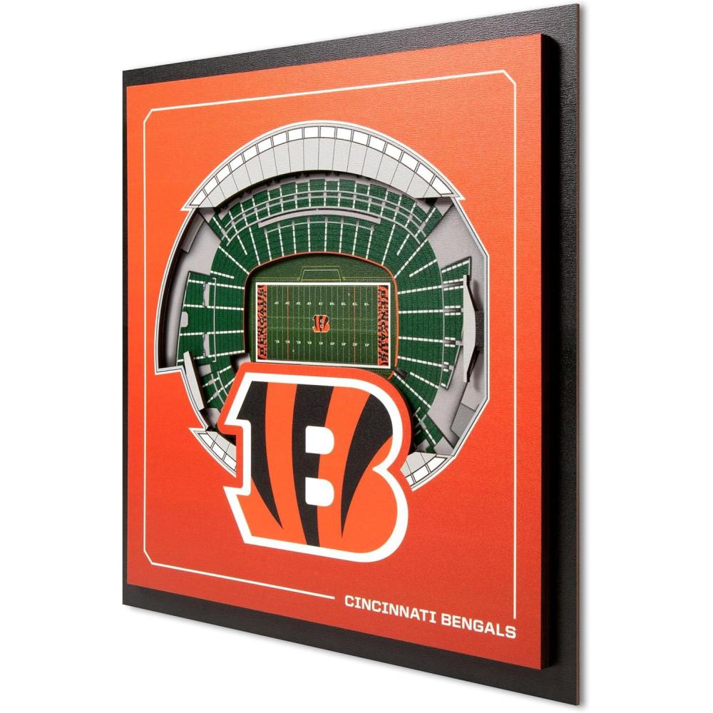 imageYouTheFan Officiallylicensed NFL Stadium Series 3D Wall Art multilayer team stadium replica detailed sports fan gift indoor decorCincinnati Bengals