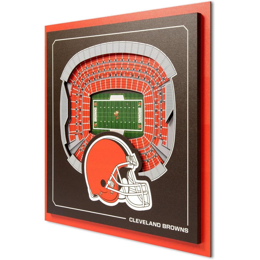 imageYouTheFan Officiallylicensed NFL Stadium Series 3D Wall Art multilayer team stadium replica detailed sports fan gift indoor decorCleveland Browns
