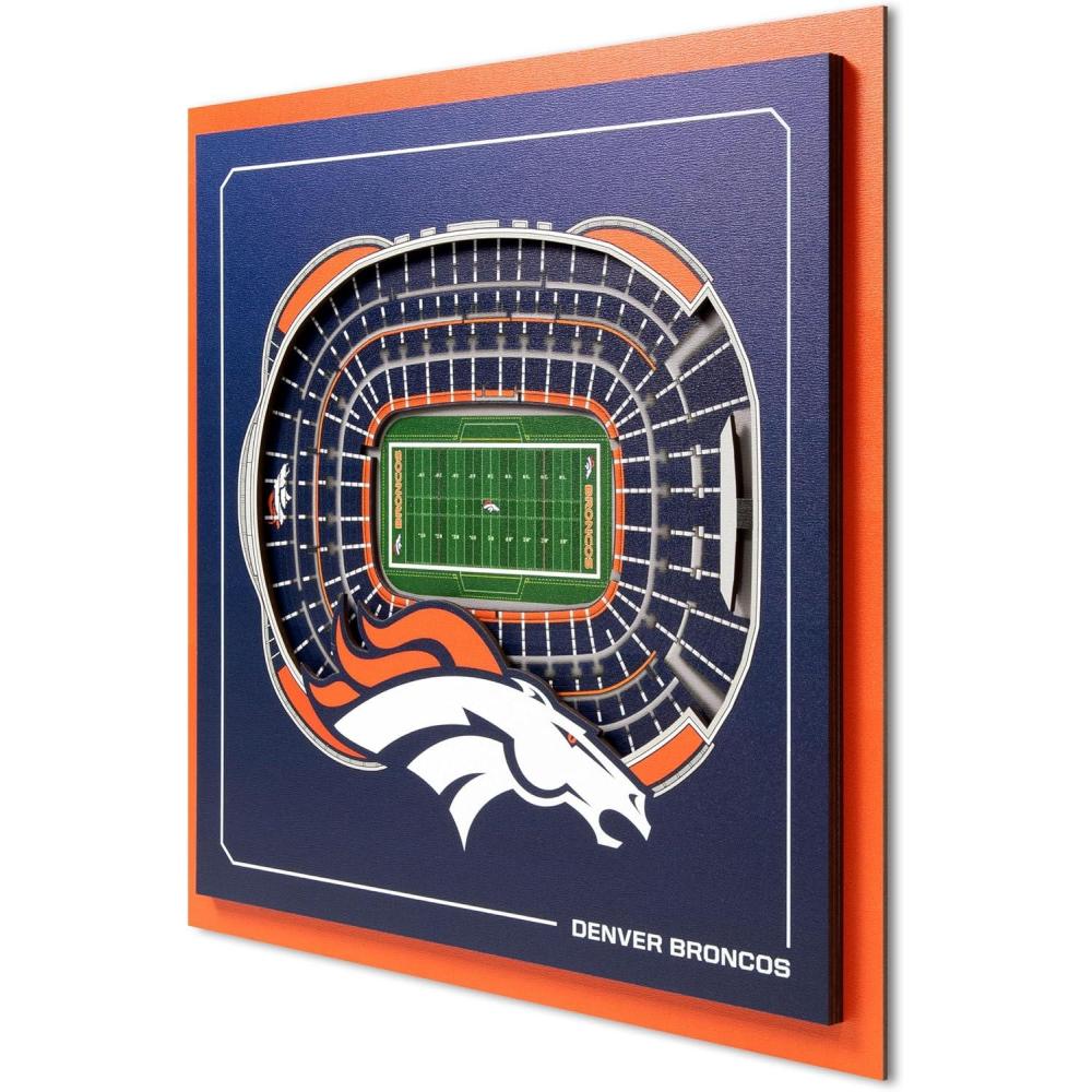imageYouTheFan Officiallylicensed NFL Stadium Series 3D Wall Art multilayer team stadium replica detailed sports fan gift indoor decorDenver Broncos
