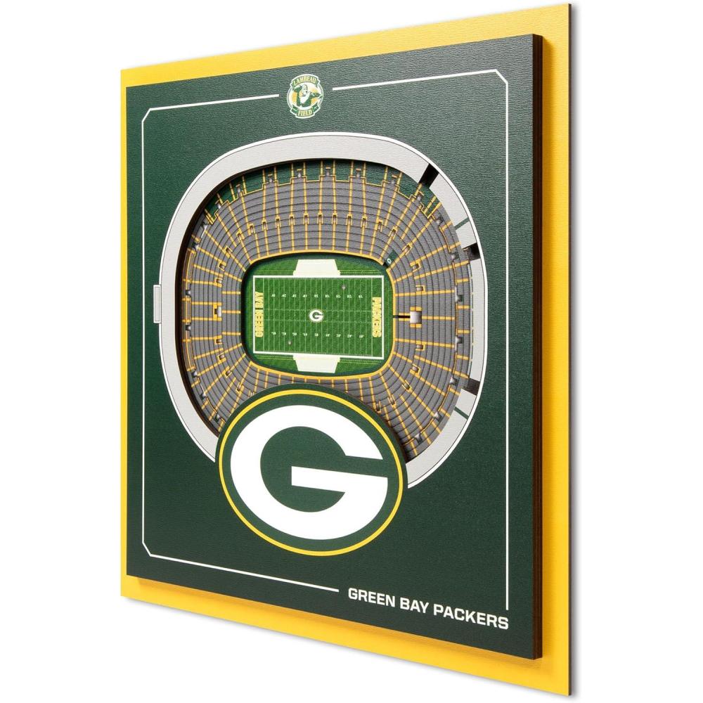 imageYouTheFan Officiallylicensed NFL Stadium Series 3D Wall Art multilayer team stadium replica detailed sports fan gift indoor decorGreen Bay Packers