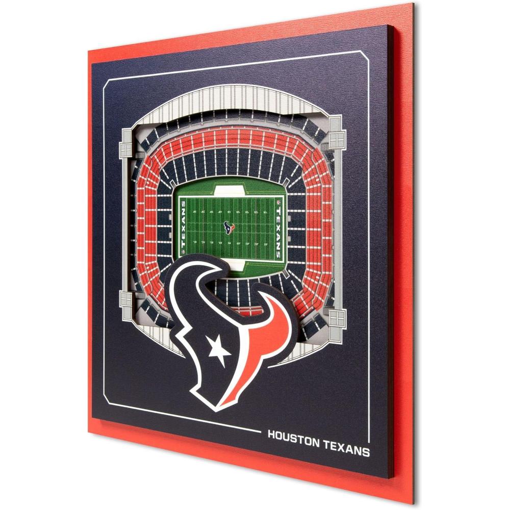 imageYouTheFan Officiallylicensed NFL Stadium Series 3D Wall Art multilayer team stadium replica detailed sports fan gift indoor decorHouston Texans