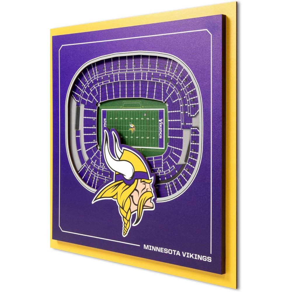 imageYouTheFan Officiallylicensed NFL Stadium Series 3D Wall Art  multilayer team stadium replica detailed sports fan gift indoor decorMinnesota Vikings