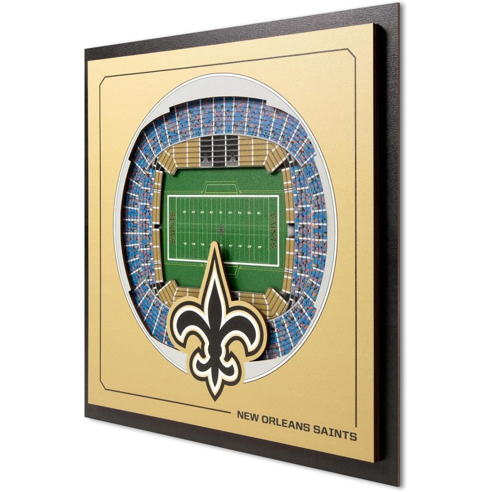 imageYouTheFan Officiallylicensed NFL Stadium Series 3D Wall Art  multilayer team stadium replica detailed sports fan gift indoor decorNew Orleans Saints