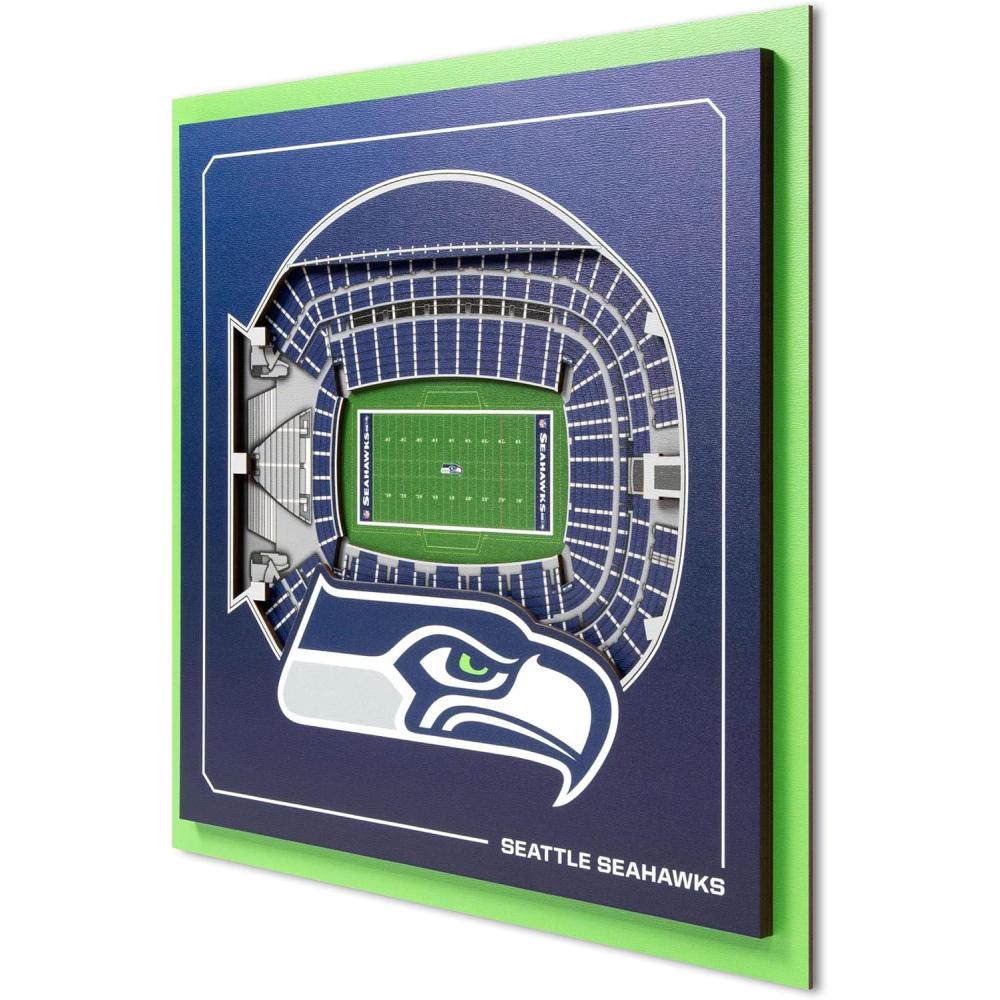 imageYouTheFan Officiallylicensed NFL Stadium Series 3D Wall Art  multilayer team stadium replica detailed sports fan gift indoor decorSeattle Seahawks