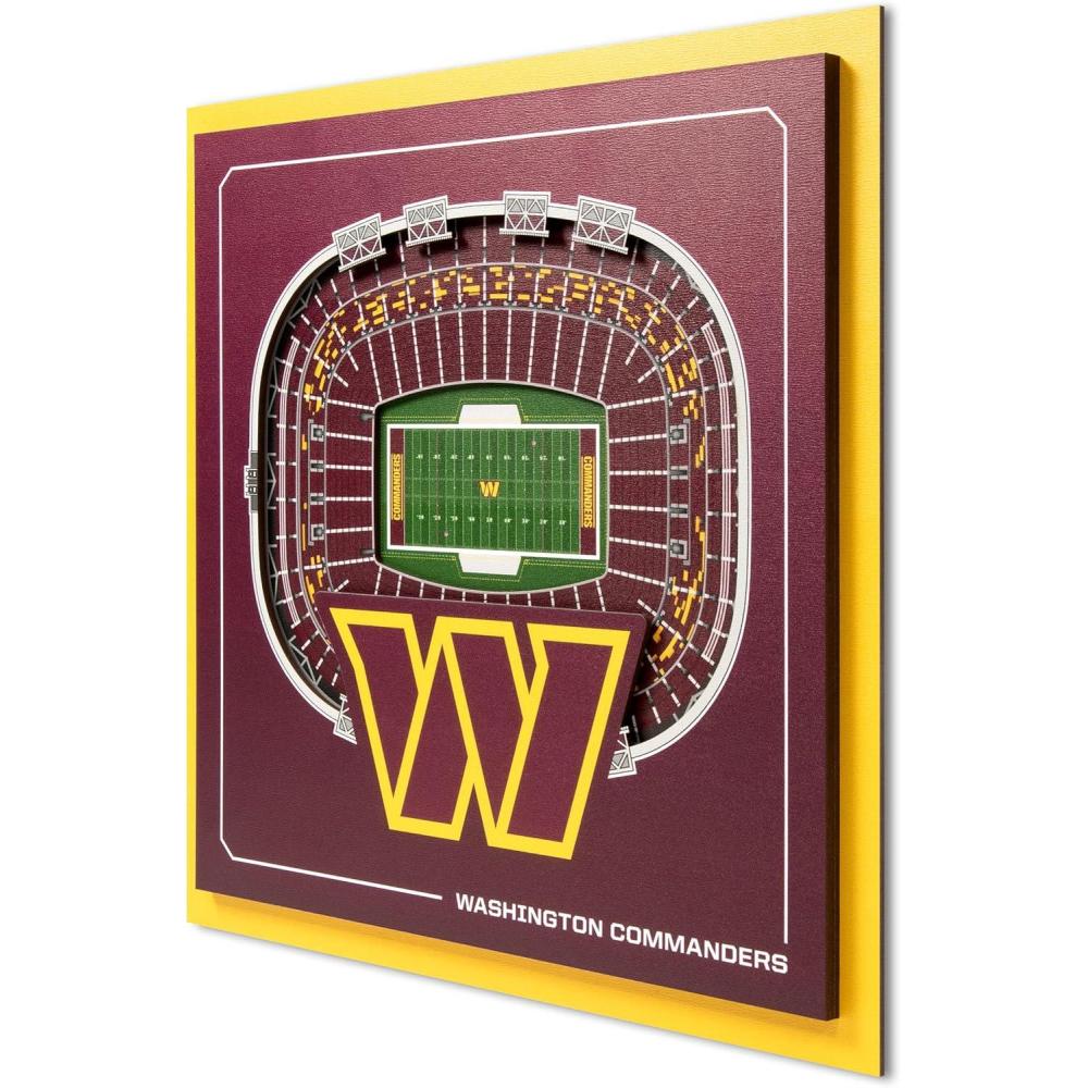 imageYouTheFan Officiallylicensed NFL Stadium Series 3D Wall Art  multilayer team stadium replica detailed sports fan gift indoor decorWashington Commanders