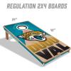 YouTheFan NFL 2′ x 4′ Slogan Series Professional Wood Cornhole Game with Logo Bags(Jacksonville Jaguars)