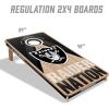 YouTheFan NFL 2′ x 4′ Slogan Series Professional Wood Cornhole Game with Logo Bags(Las Vegas Raiders)