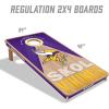 YouTheFan NFL 2′ x 4′ Slogan Series Professional Wood Cornhole Game with Logo Bags(Minnesota Vikings)