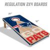 YouTheFan NFL 2′ x 4′ Slogan Series Professional Wood Cornhole Game with Logo Bags(New England Patriots)