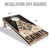 YouTheFan NFL 2′ x 4′ Slogan Series Professional Wood Cornhole Game with Logo Bags(New Orleans Saints)