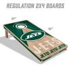 YouTheFan NFL 2′ x 4′ Slogan Series Professional Wood Cornhole Game with Logo Bags(New York Jets)