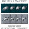 YouTheFan NFL 2′ x 4′ Slogan Series Professional Wood Cornhole Game with Logo Bags(Philadelphia Eagles)