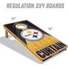 YouTheFan NFL 2′ x 4′ Slogan Series Professional Wood Cornhole Game with Logo Bags(Pittsburgh Steelers)