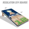 YouTheFan NFL 2′ x 4′ Slogan Series Professional Wood Cornhole Game with Logo Bags(Seattle Seahawks)